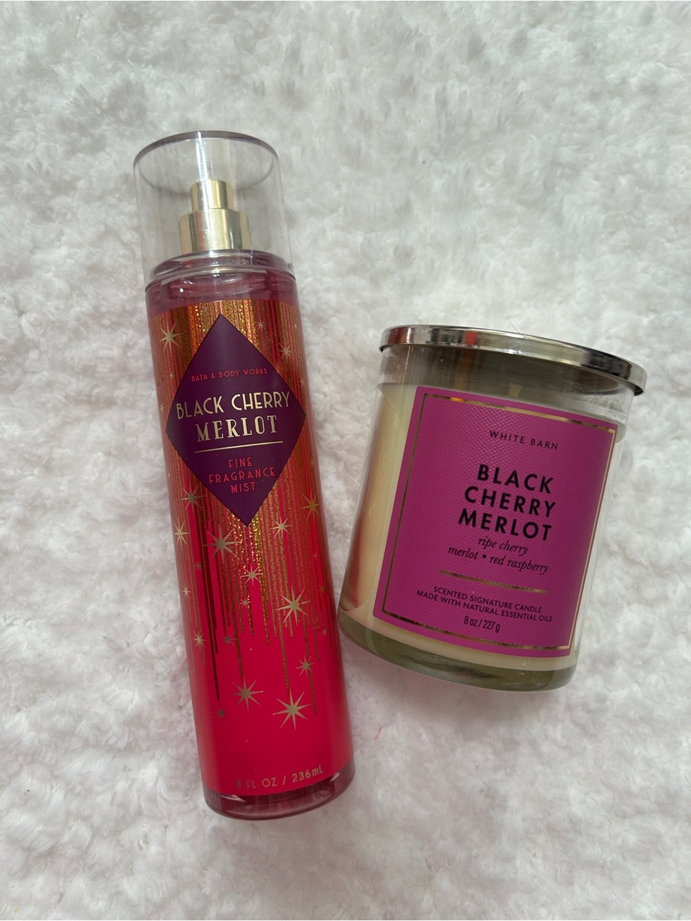 Bath & Body Works Black Cherry Merlot Fragrance Mist & Candle -